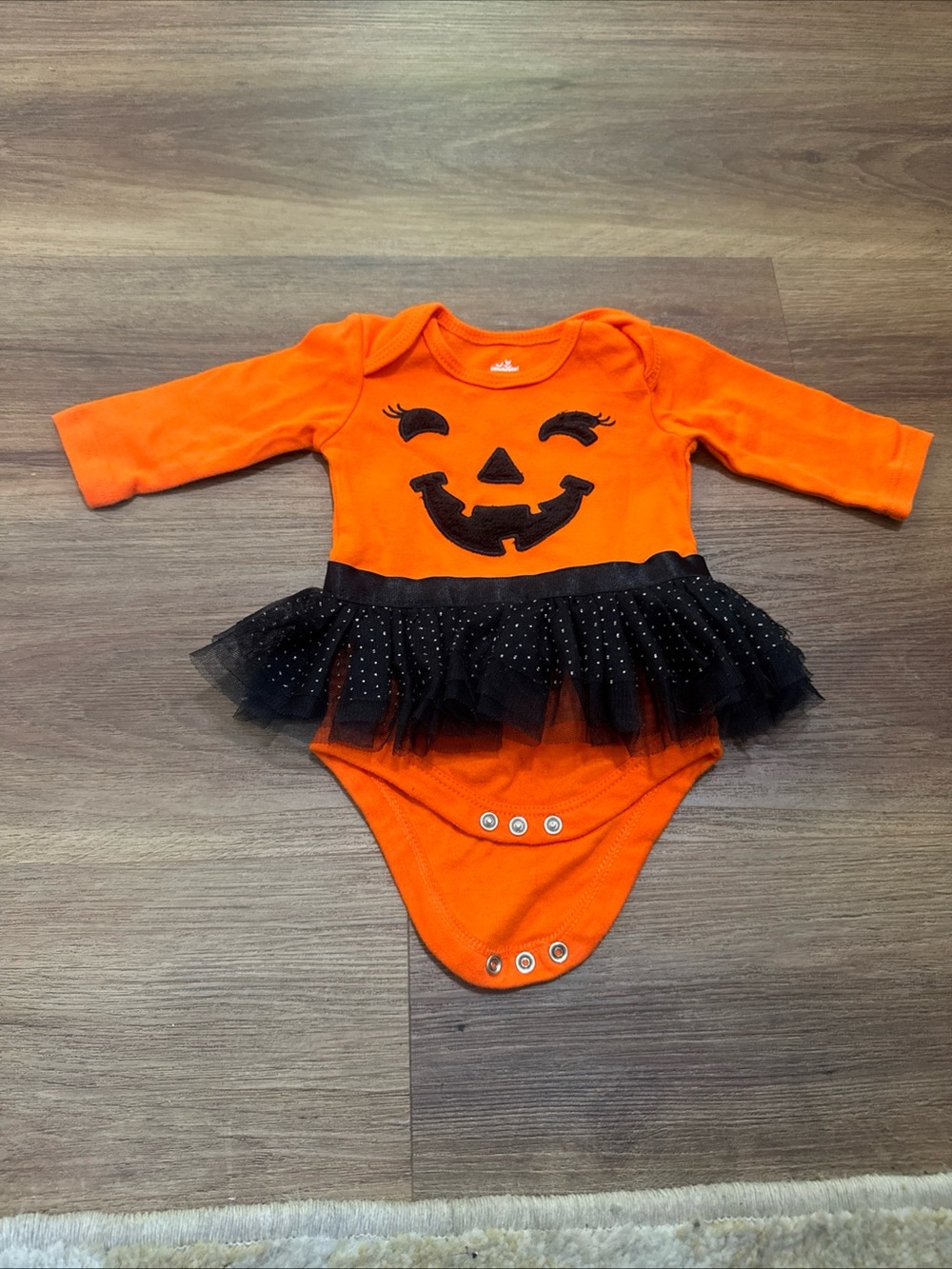 Way To Celebrate Halloween Pumpkin Long Sleeve Bodysuit with Skirt 0-3 Months